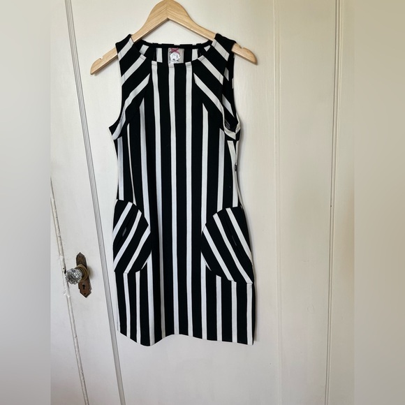 Yoana Baraschi anthropology Black and White Striped Dress - Picture 1 of 9